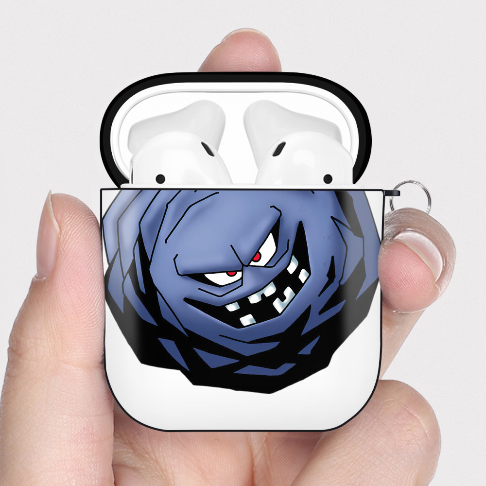 （画像用） ドラゴンクエスト Doragon Kuesuto Dragon Quest AirPods 第2世代保護ケース ハードシェル ブラック 耐衝撃・防指紋・カラビナ付き