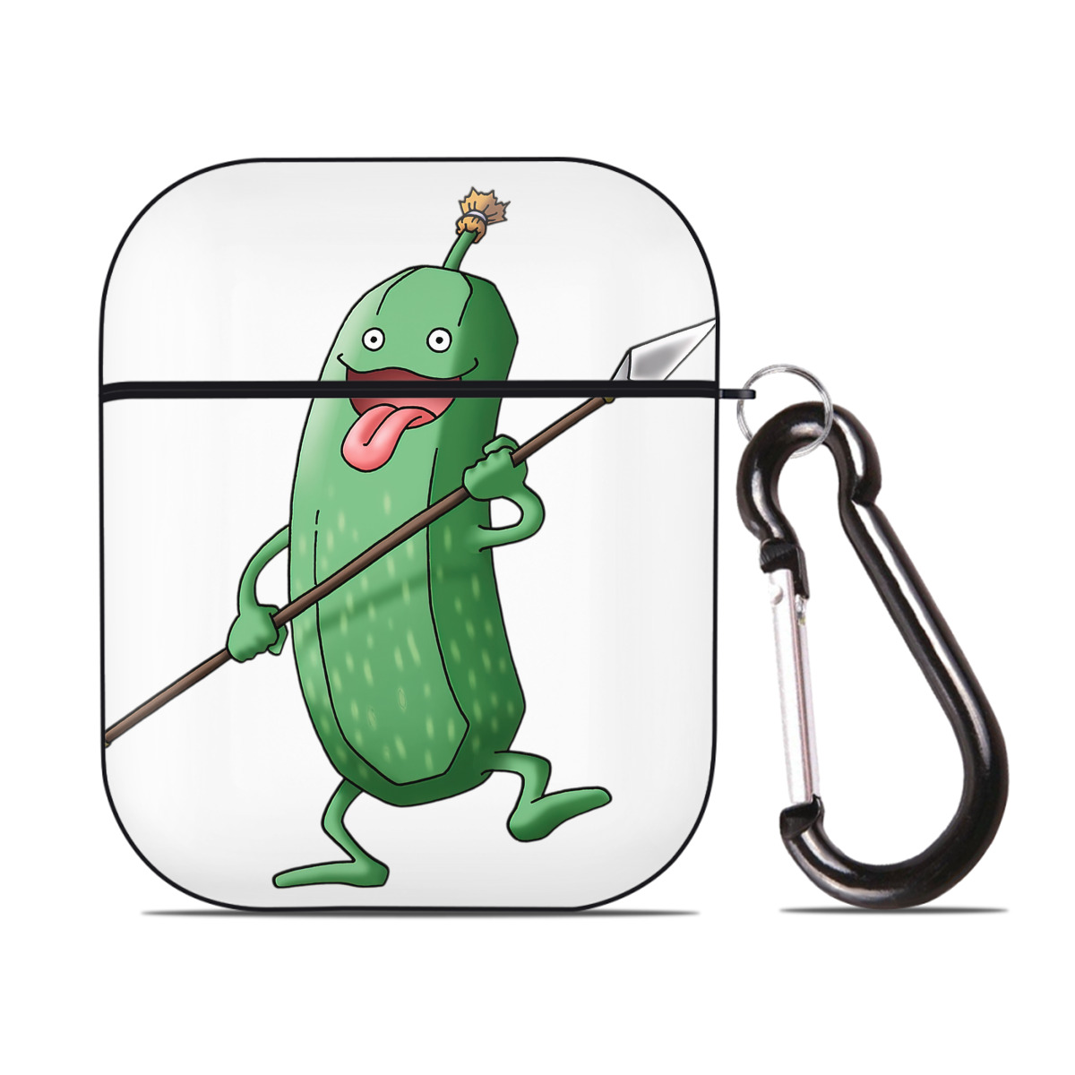 （画像用） ドラゴンクエスト Doragon Kuesuto Dragon Quest AirPods 第2世代保護ケース ハードシェル ブラック 耐衝撃・防指紋・カラビナ付き