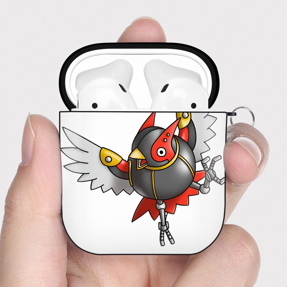 （画像用） ドラゴンクエスト Doragon Kuesuto Dragon Quest AirPods 第2世代保護ケース ハードシェル ブラック 耐衝撃・防指紋・カラビナ付き