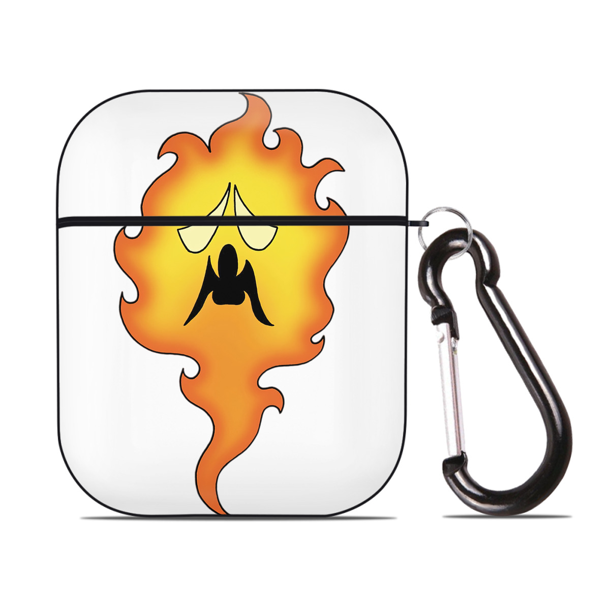 （画像用） ドラゴンクエスト Doragon Kuesuto Dragon Quest AirPods 第2世代保護ケース ハードシェル ブラック 耐衝撃・防指紋・カラビナ付き