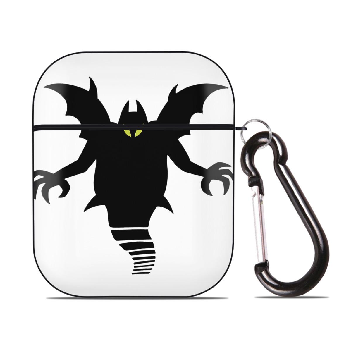 （画像用） ドラゴンクエスト Doragon Kuesuto Dragon Quest AirPods 第2世代保護ケース ハードシェル ブラック 耐衝撃・防指紋・カラビナ付き