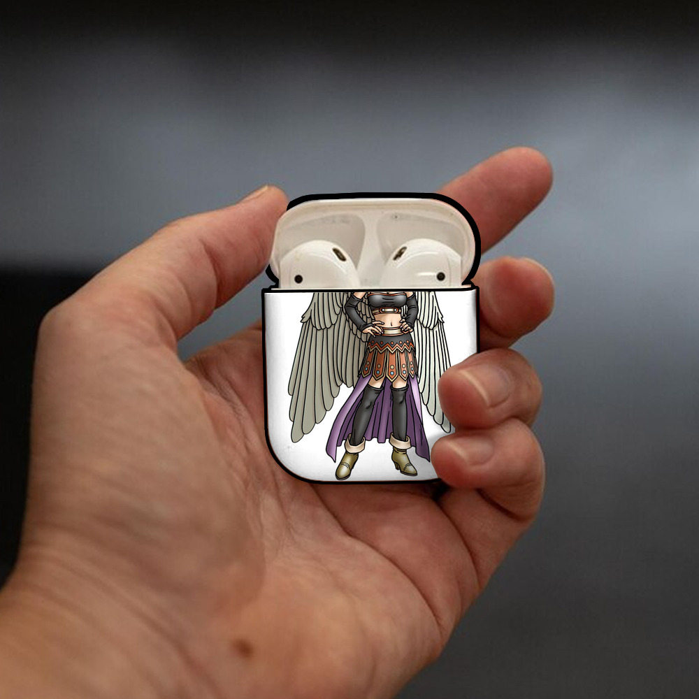 ドラゴンクエスト Doragon Kuesuto Dragon Quest AirPods 第2世代保護ケース ハードシェル ブラック 耐衝撃・防指紋・カラビナ付き