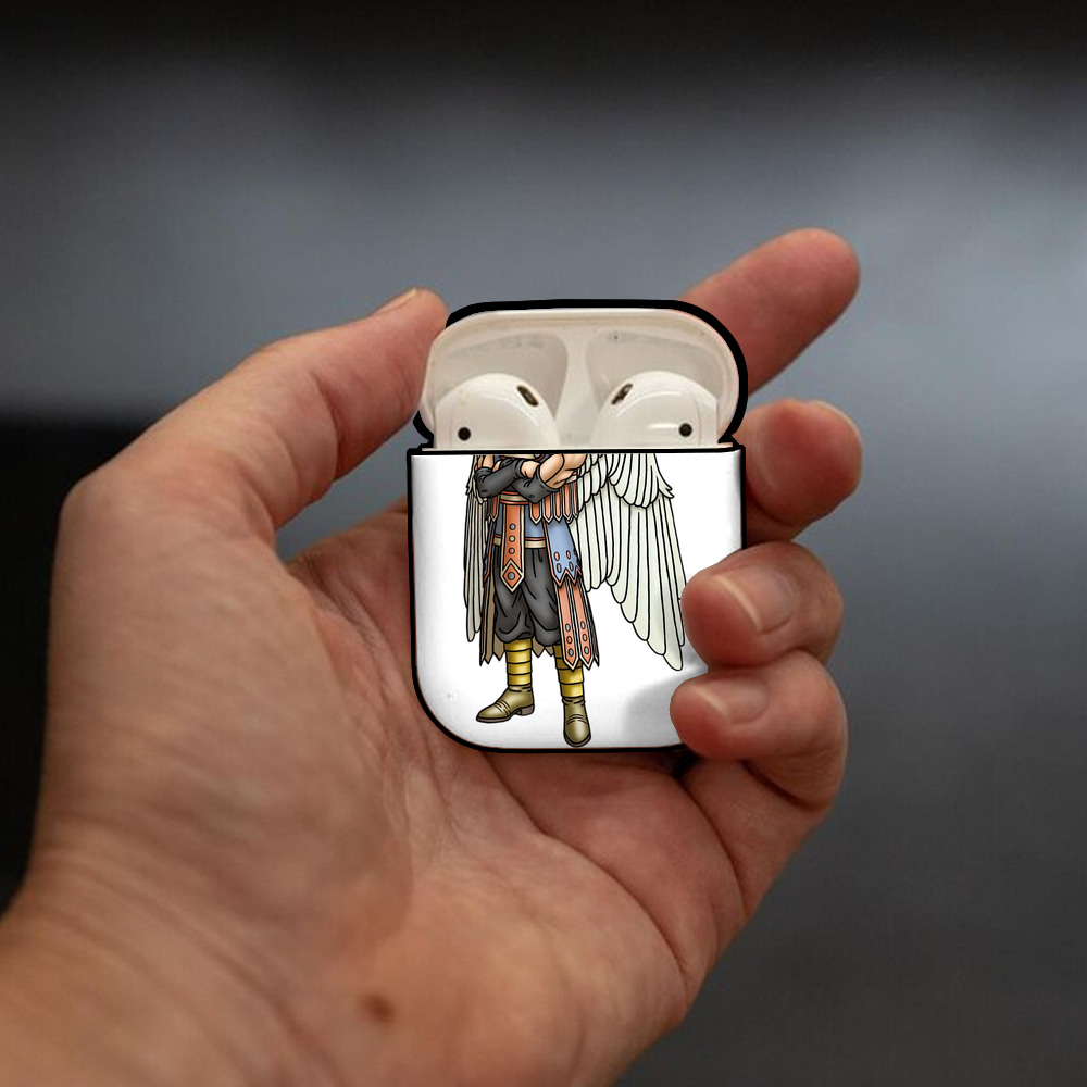 ドラゴンクエスト Doragon Kuesuto Dragon Quest AirPods 第2世代保護ケース ハードシェル ブラック 耐衝撃・防指紋・カラビナ付き