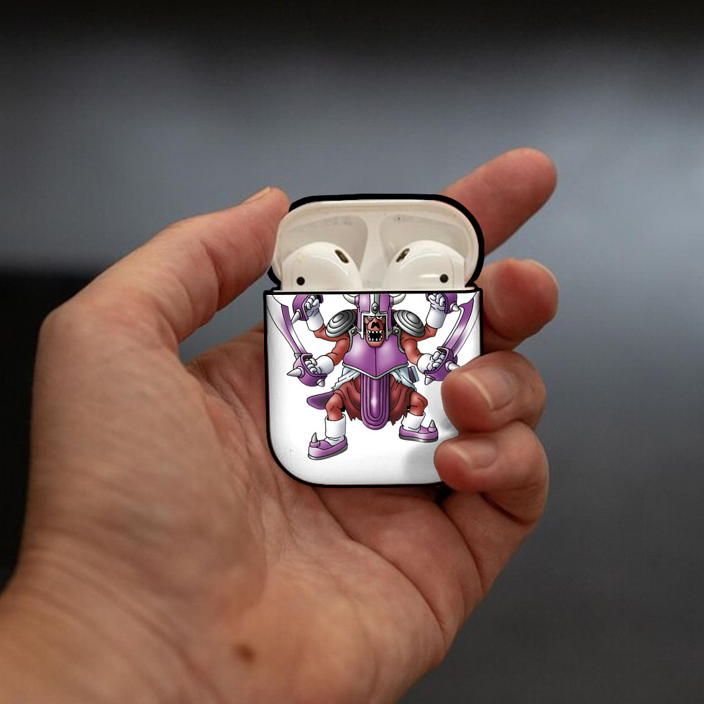 ドラゴンクエスト Doragon Kuesuto Dragon Quest AirPods 第2世代保護ケース ハードシェル ブラック 耐衝撃・防指紋・カラビナ付き