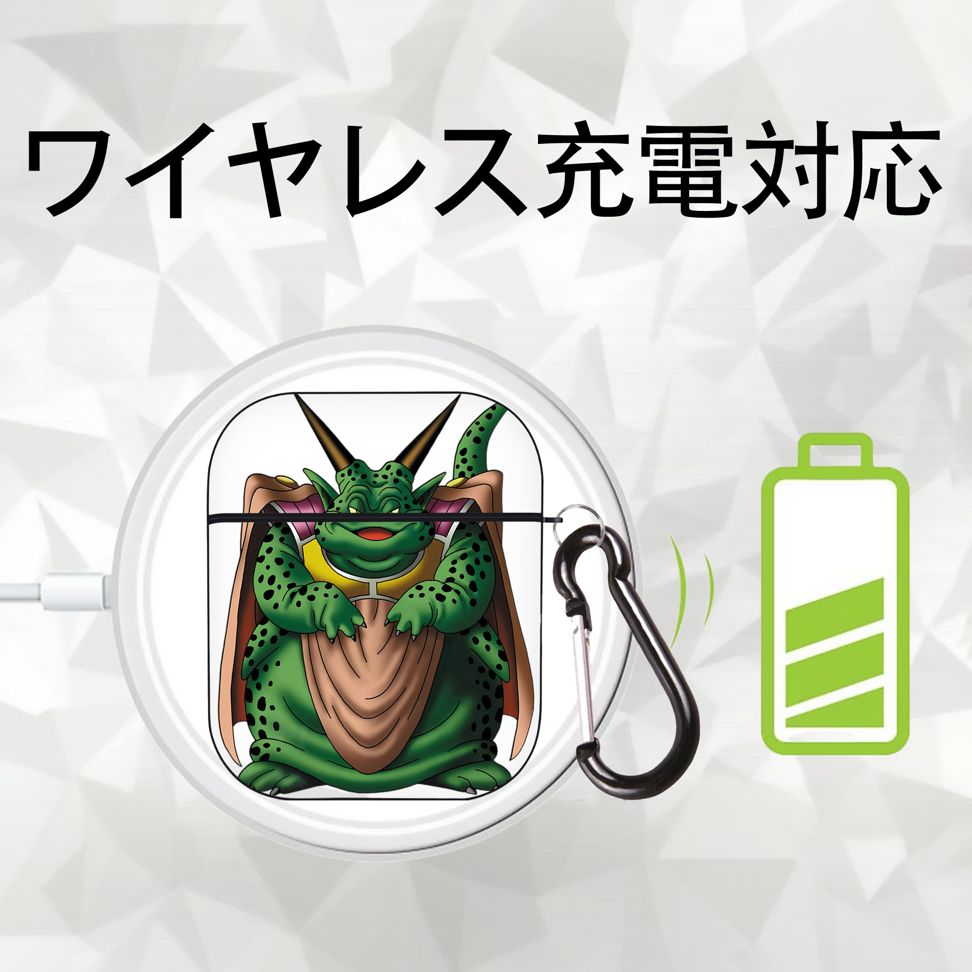 ドラゴンクエスト Doragon Kuesuto Dragon Quest AirPods 第2世代保護ケース ハードシェル ブラック 耐衝撃・防指紋・カラビナ付き