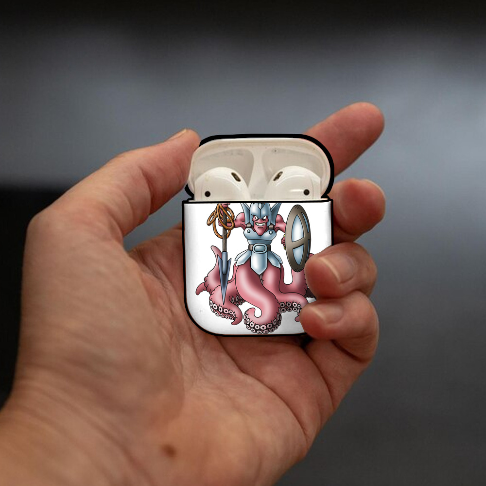 ドラゴンクエスト Doragon Kuesuto Dragon Quest AirPods 第2世代保護ケース ハードシェル ブラック 耐衝撃・防指紋・カラビナ付き