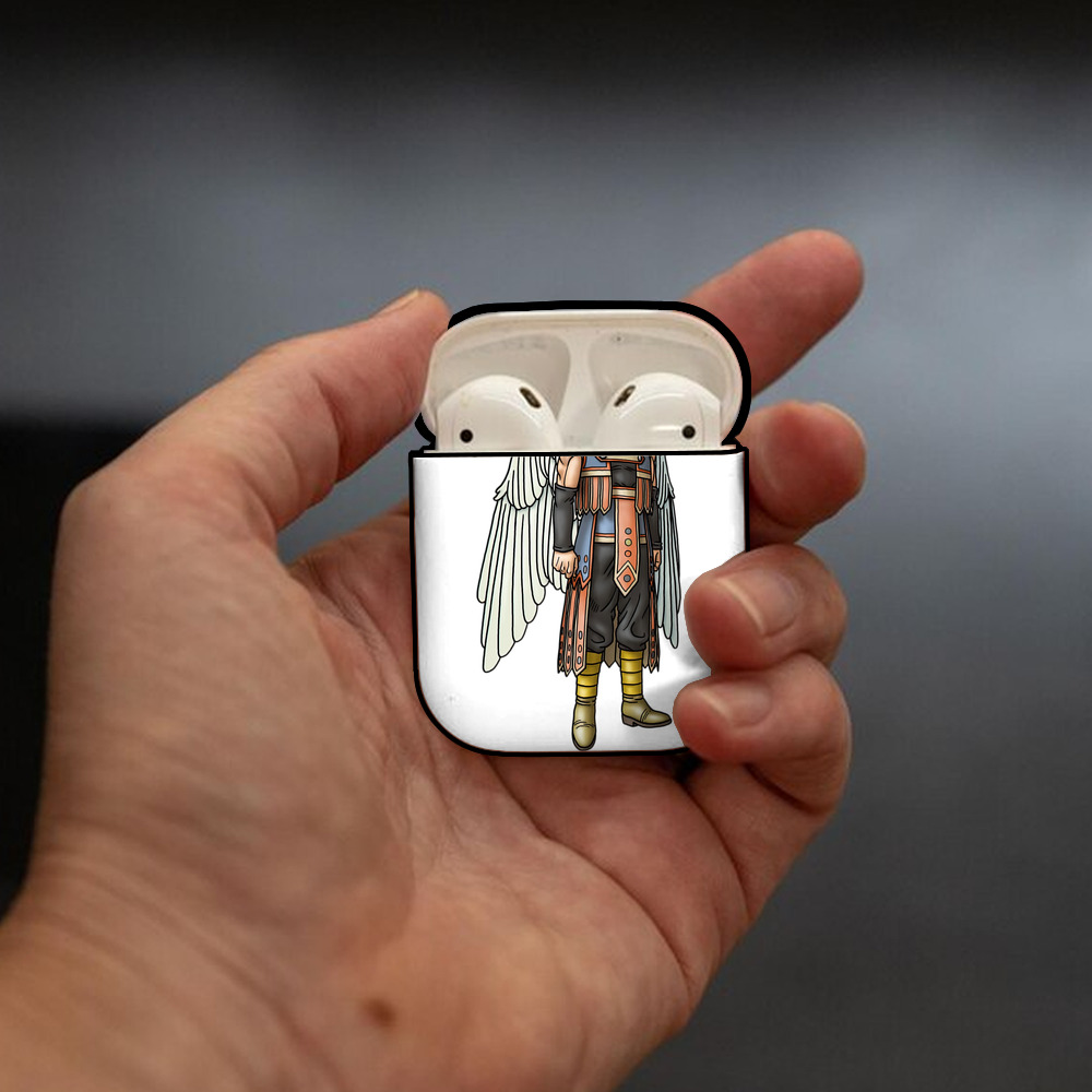 ドラゴンクエスト Doragon Kuesuto Dragon Quest AirPods 第2世代保護ケース ハードシェル ブラック 耐衝撃・防指紋・カラビナ付き