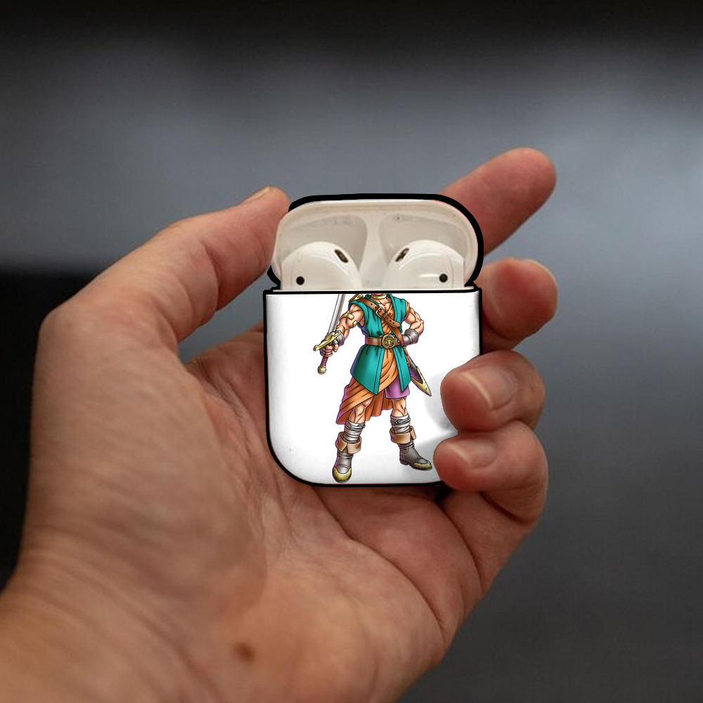 ドラゴンクエスト Doragon Kuesuto Dragon Quest AirPods 第2世代保護ケース ハードシェル ブラック 耐衝撃・防指紋・カラビナ付き