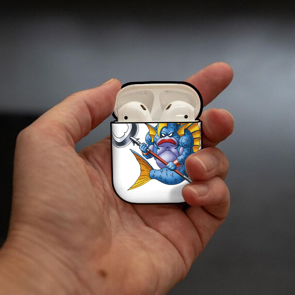 ドラゴンクエスト Doragon Kuesuto Dragon Quest AirPods 第2世代保護ケース ハードシェル ブラック 耐衝撃・防指紋・カラビナ付き