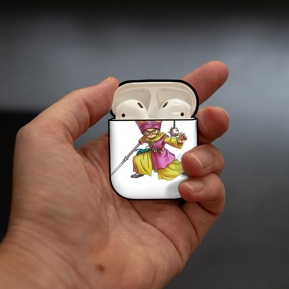 ドラゴンクエスト Doragon Kuesuto Dragon Quest AirPods 第2世代保護ケース ハードシェル ブラック 耐衝撃・防指紋・カラビナ付き