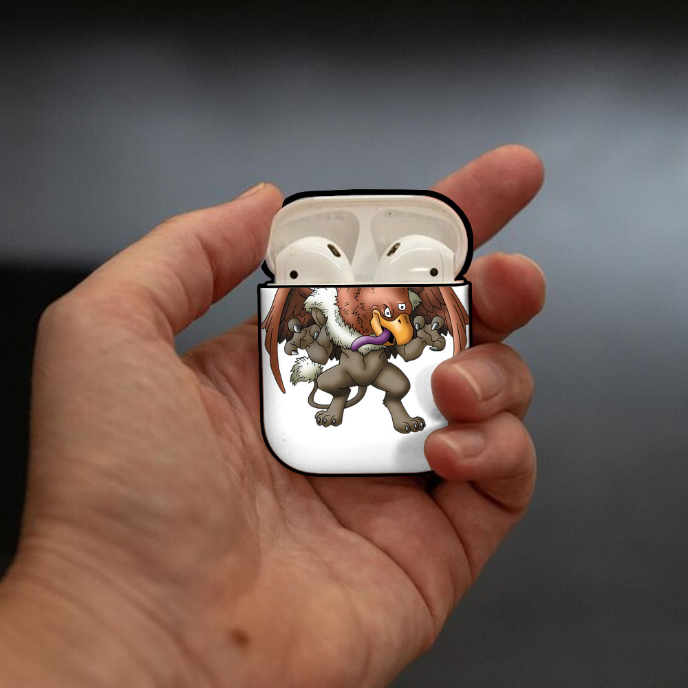 ドラゴンクエスト Doragon Kuesuto Dragon Quest AirPods 第2世代保護ケース ハードシェル ブラック 耐衝撃・防指紋・カラビナ付き