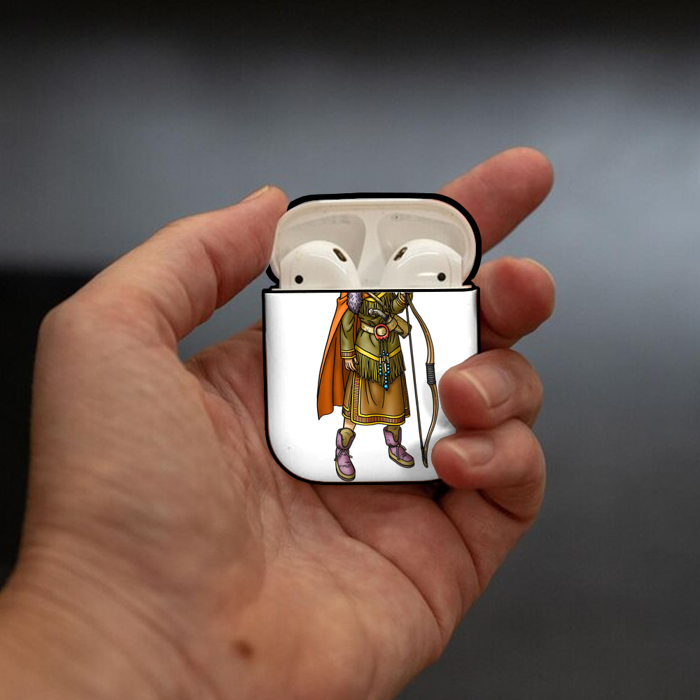 ドラゴンクエスト Doragon Kuesuto Dragon Quest AirPods 第2世代保護ケース ハードシェル ブラック 耐衝撃・防指紋・カラビナ付き