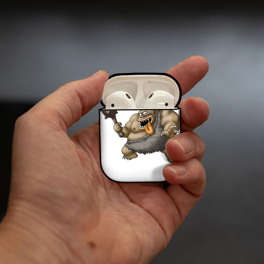 ドラゴンクエスト Doragon Kuesuto Dragon Quest AirPods 第2世代保護ケース ハードシェル ブラック 耐衝撃・防指紋・カラビナ付き