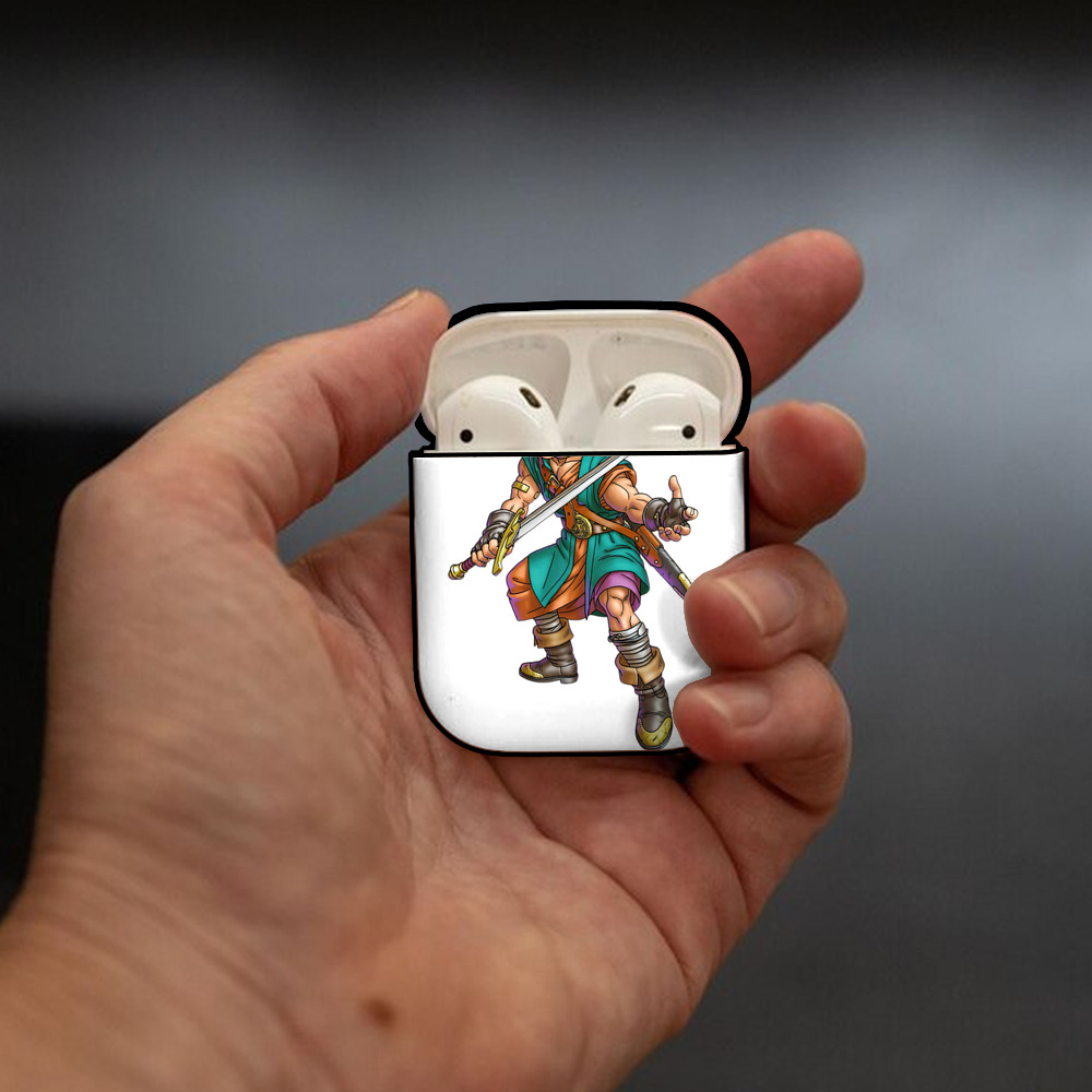 ドラゴンクエスト Doragon Kuesuto Dragon Quest AirPods 第2世代保護ケース ハードシェル ブラック 耐衝撃・防指紋・カラビナ付き