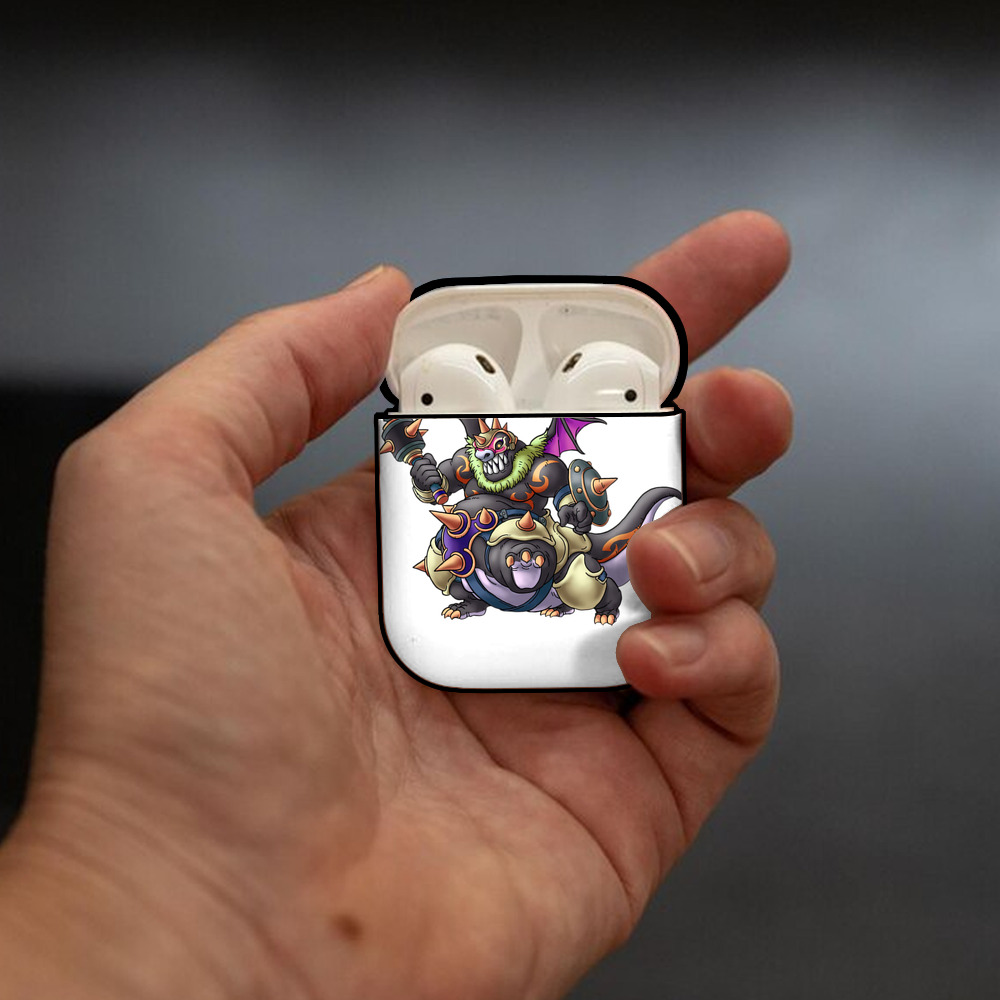 ドラゴンクエスト Doragon Kuesuto Dragon Quest AirPods 第2世代保護ケース ハードシェル ブラック 耐衝撃・防指紋・カラビナ付き