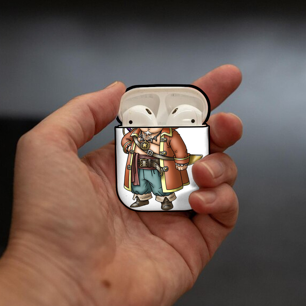 ドラゴンクエスト Doragon Kuesuto Dragon Quest AirPods 第2世代保護ケース ハードシェル ブラック 耐衝撃・防指紋・カラビナ付き