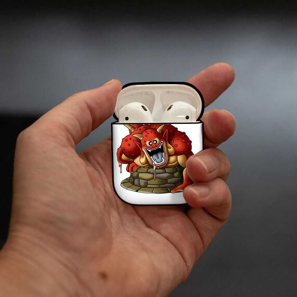 ドラゴンクエスト Doragon Kuesuto Dragon Quest AirPods 第2世代保護ケース ハードシェル ブラック 耐衝撃・防指紋・カラビナ付き