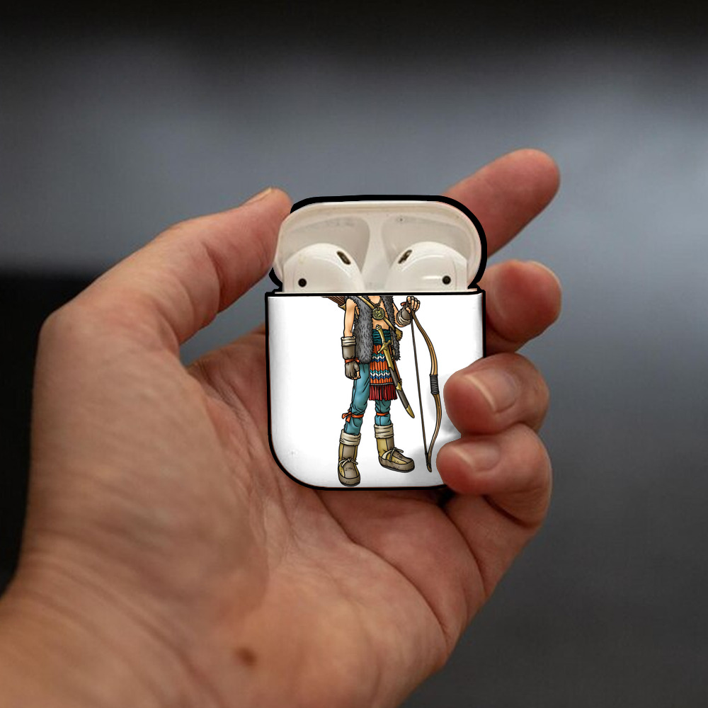 ドラゴンクエスト Doragon Kuesuto Dragon Quest AirPods 第2世代保護ケース ハードシェル ブラック 耐衝撃・防指紋・カラビナ付き
