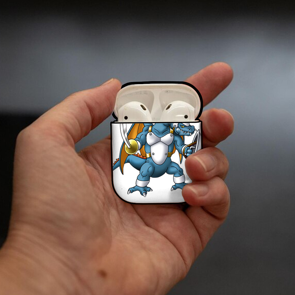 ドラゴンクエスト Doragon Kuesuto Dragon Quest AirPods 第2世代保護ケース ハードシェル ブラック 耐衝撃・防指紋・カラビナ付き