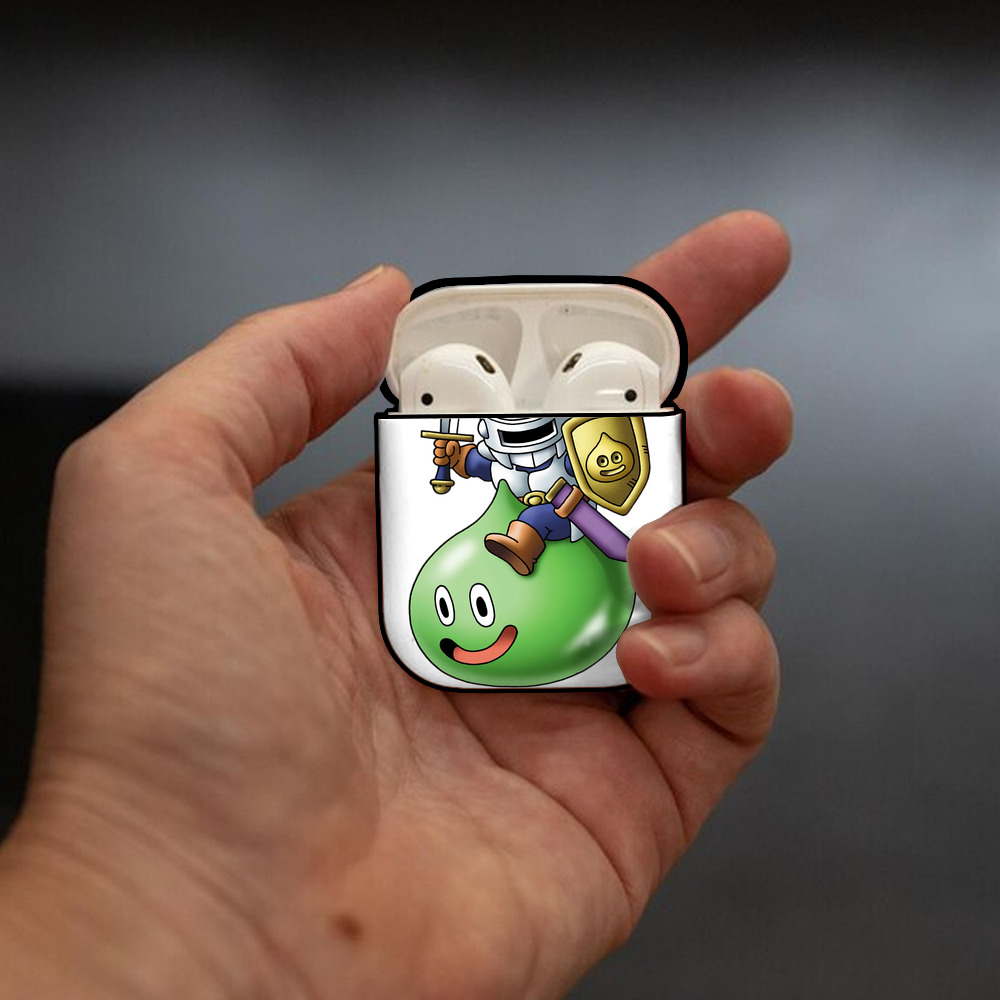 ドラゴンクエスト Doragon Kuesuto Dragon Quest AirPods 第2世代保護ケース ハードシェル ブラック 耐衝撃・防指紋・カラビナ付き