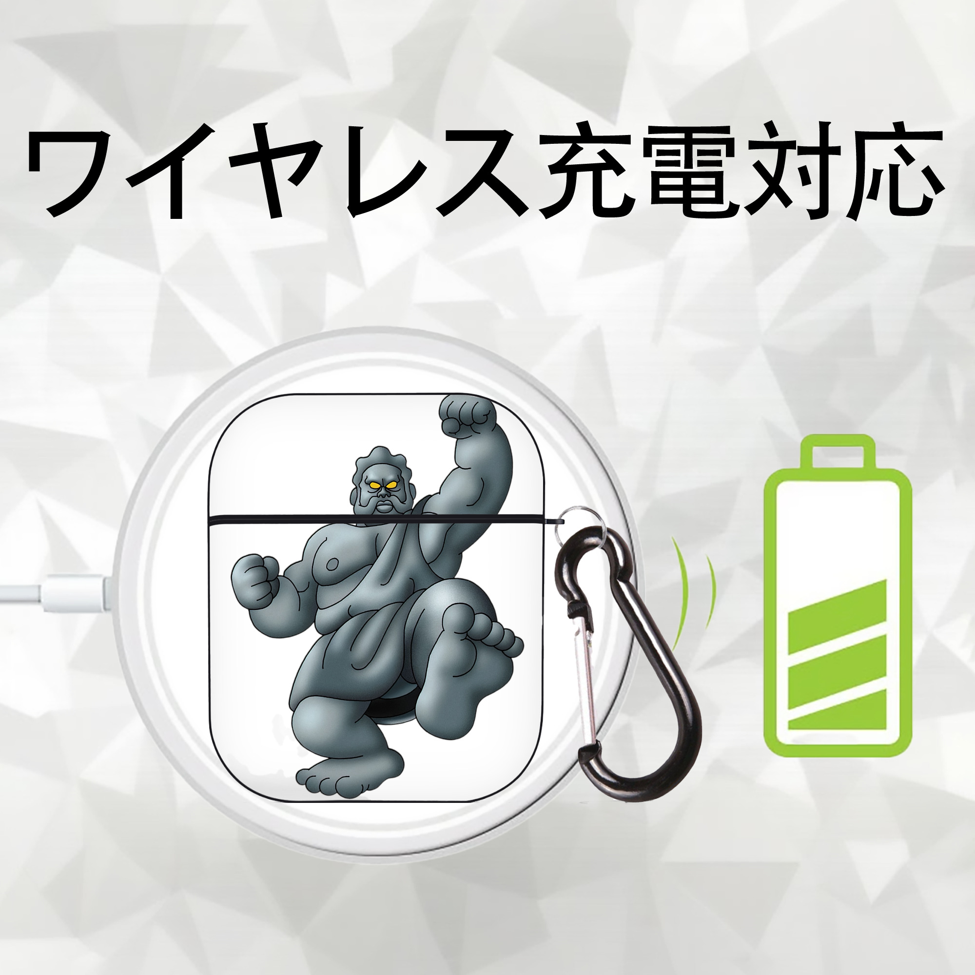 ドラゴンクエスト Doragon Kuesuto Dragon Quest AirPods 第2世代保護ケース ハードシェル ブラック 耐衝撃・防指紋・カラビナ付き
