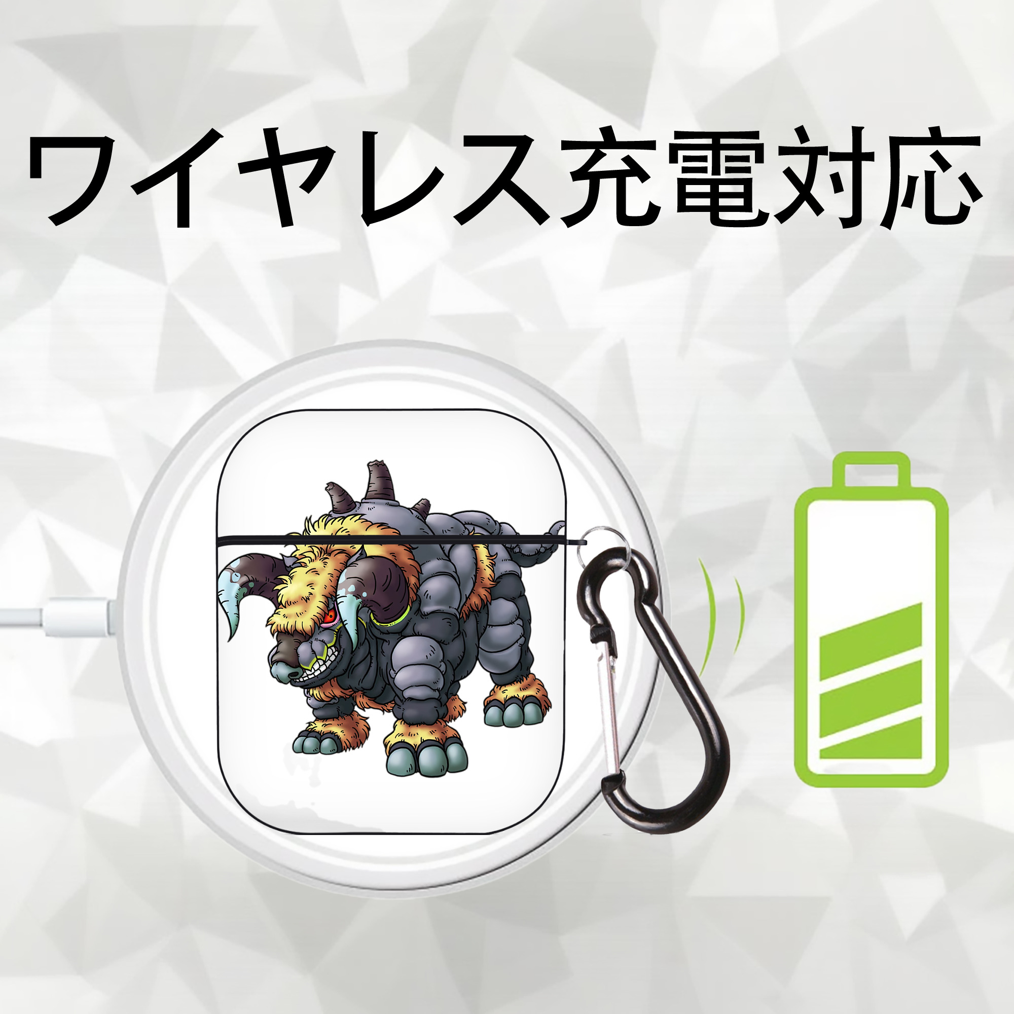 ドラゴンクエスト Doragon Kuesuto Dragon Quest AirPods 第2世代保護ケース ハードシェル ブラック 耐衝撃・防指紋・カラビナ付き