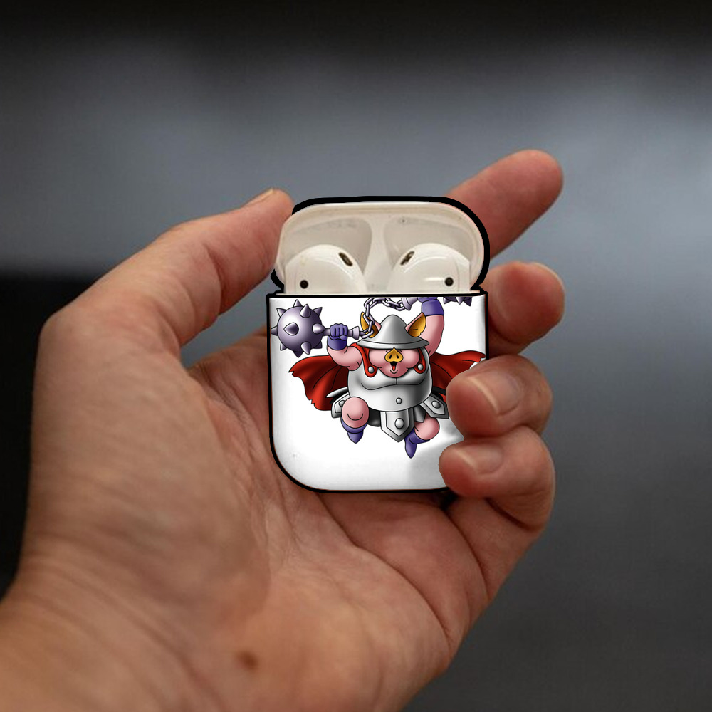 ドラゴンクエスト Doragon Kuesuto Dragon Quest AirPods 第2世代保護ケース ハードシェル ブラック 耐衝撃・防指紋・カラビナ付き