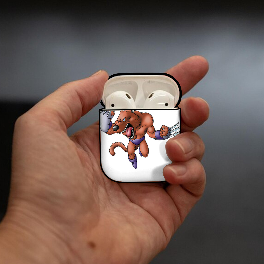 ドラゴンクエスト Doragon Kuesuto Dragon Quest AirPods 第2世代保護ケース ハードシェル ブラック 耐衝撃・防指紋・カラビナ付き