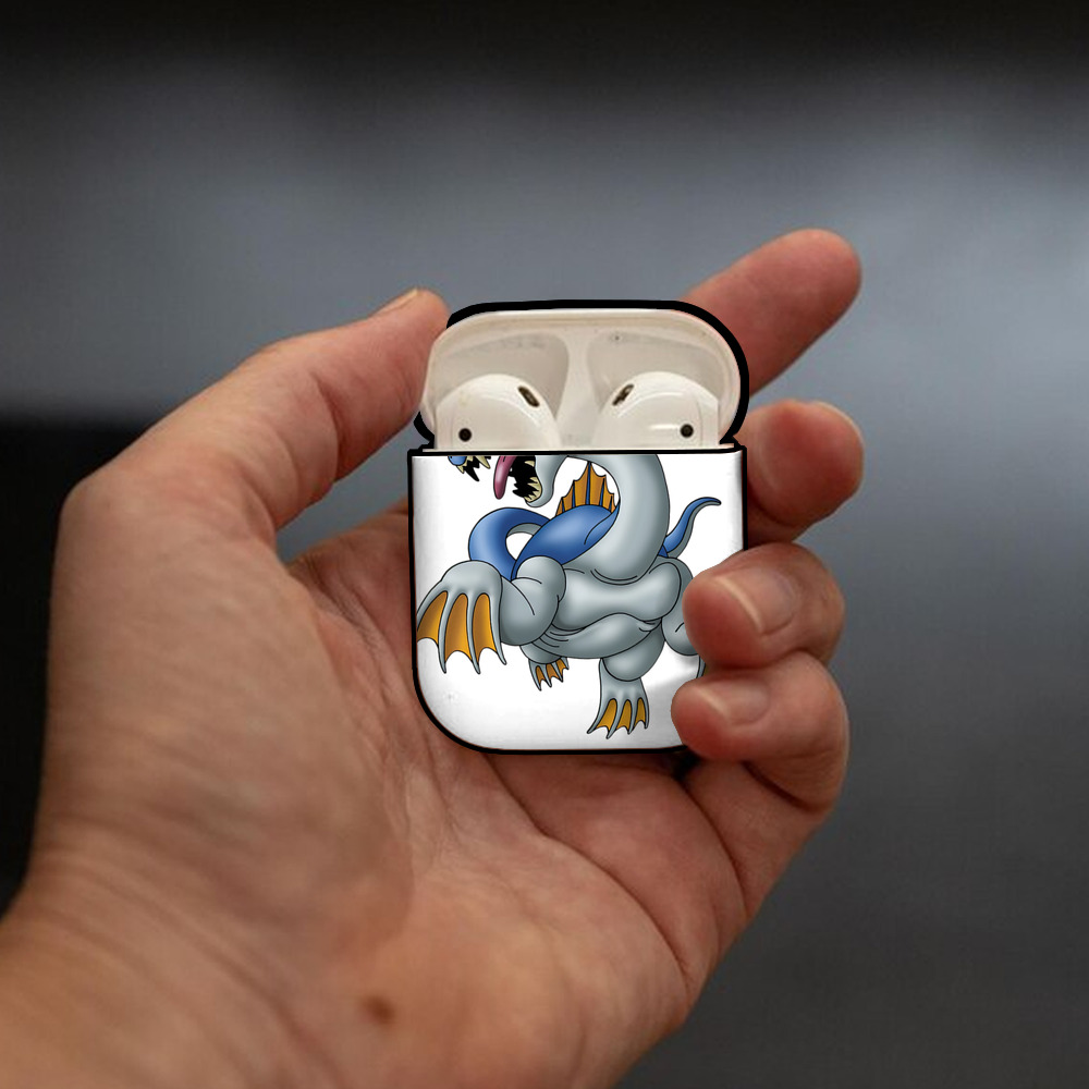 ドラゴンクエスト Doragon Kuesuto Dragon Quest AirPods 第2世代保護ケース ハードシェル ブラック 耐衝撃・防指紋・カラビナ付き