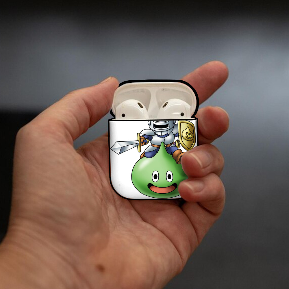 ドラゴンクエスト Doragon Kuesuto Dragon Quest AirPods 第2世代保護ケース ハードシェル ブラック 耐衝撃・防指紋・カラビナ付き