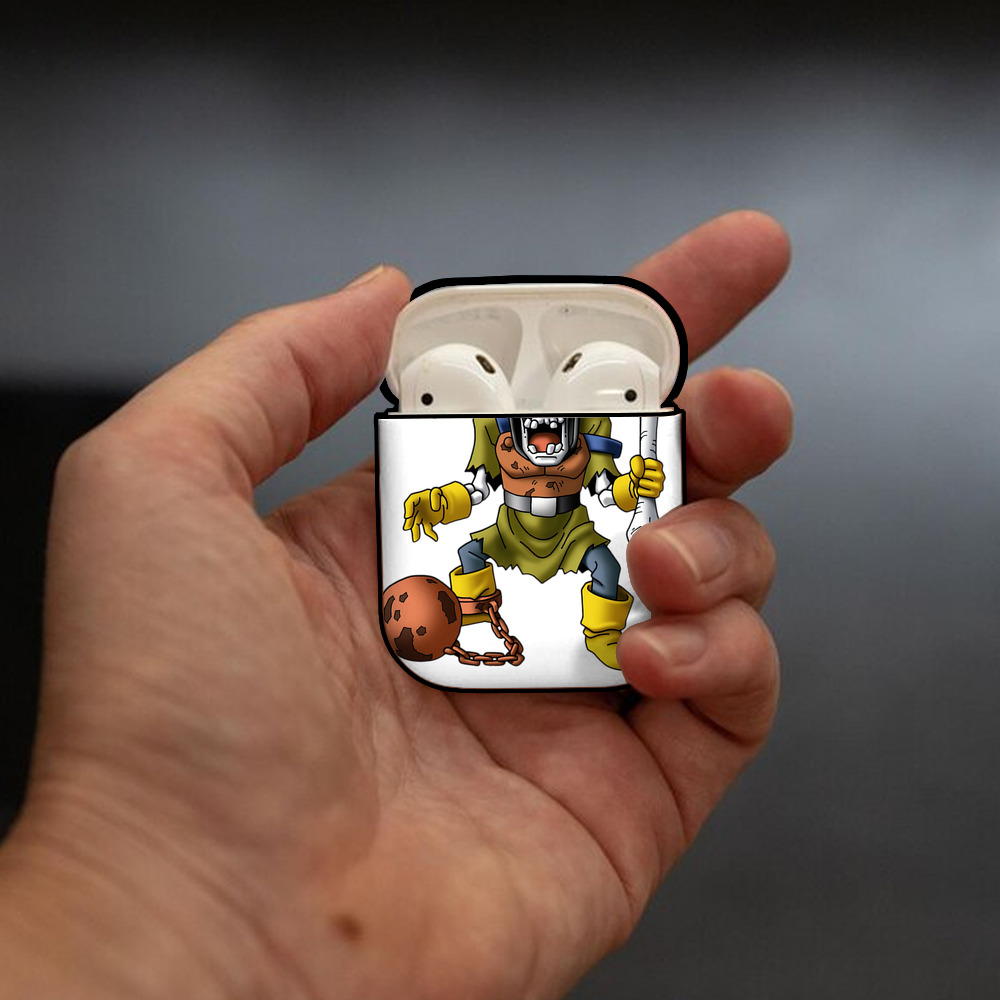 ドラゴンクエスト Doragon Kuesuto Dragon Quest AirPods 第2世代保護ケース ハードシェル ブラック 耐衝撃・防指紋・カラビナ付き