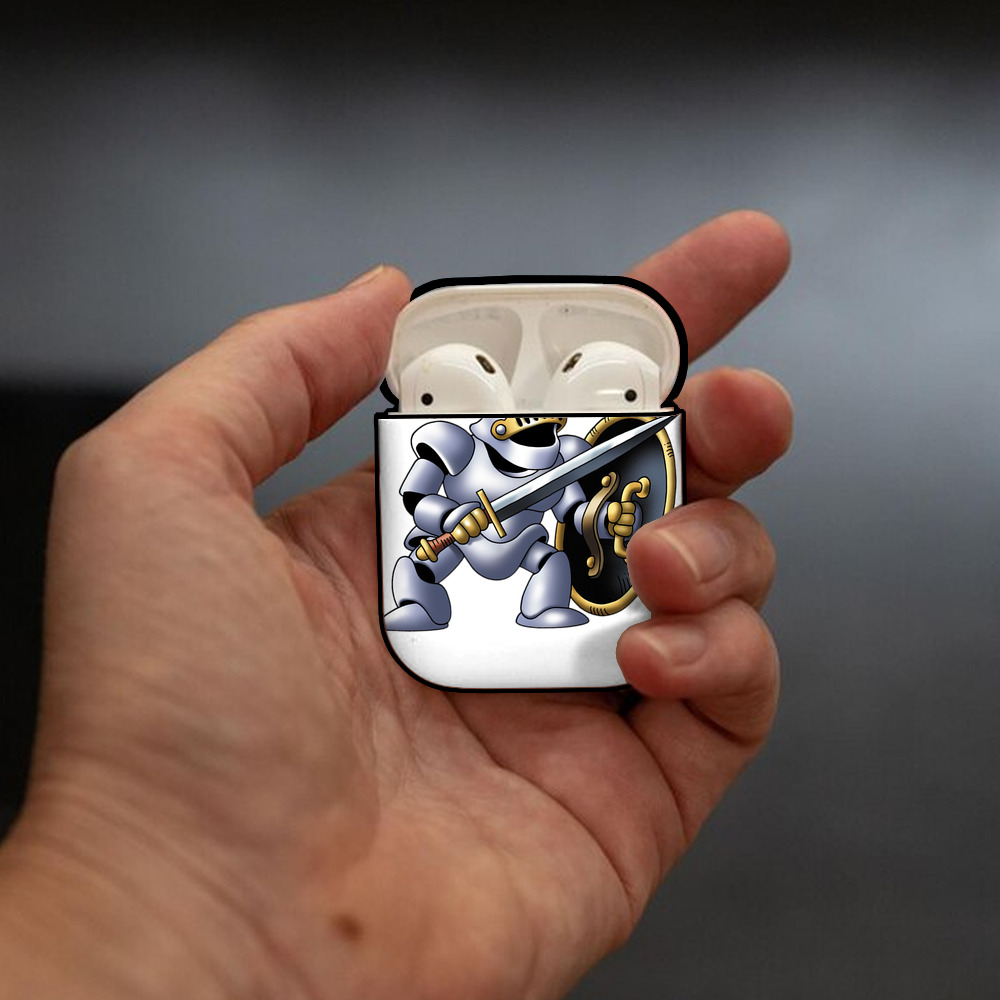 ドラゴンクエスト Doragon Kuesuto Dragon Quest AirPods 第2世代保護ケース ハードシェル ブラック 耐衝撃・防指紋・カラビナ付き