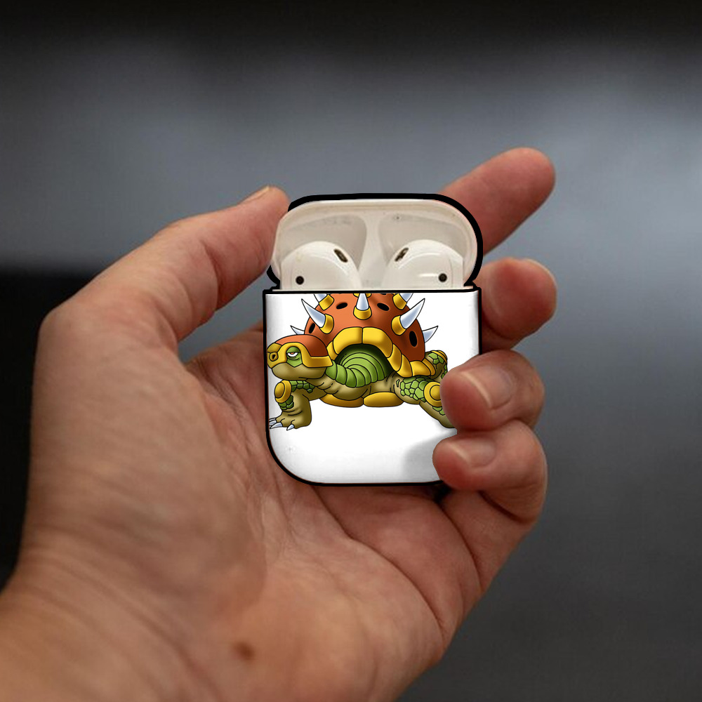 ドラゴンクエスト Doragon Kuesuto Dragon Quest AirPods 第2世代保護ケース ハードシェル ブラック 耐衝撃・防指紋・カラビナ付き