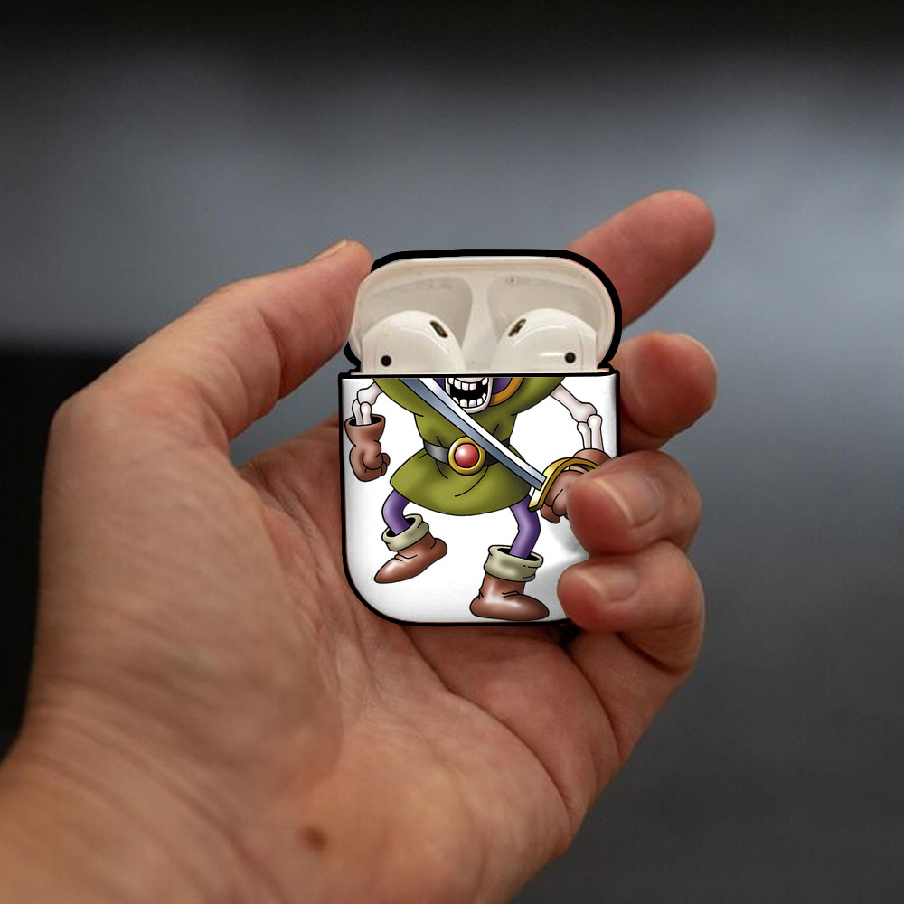 ドラゴンクエスト Doragon Kuesuto Dragon Quest AirPods 第2世代保護ケース ハードシェル ブラック 耐衝撃・防指紋・カラビナ付き