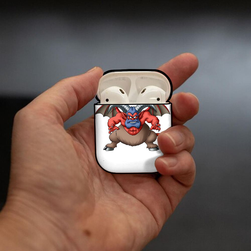 ドラゴンクエスト Doragon Kuesuto Dragon Quest AirPods 第2世代保護ケース ハードシェル ブラック 耐衝撃・防指紋・カラビナ付き