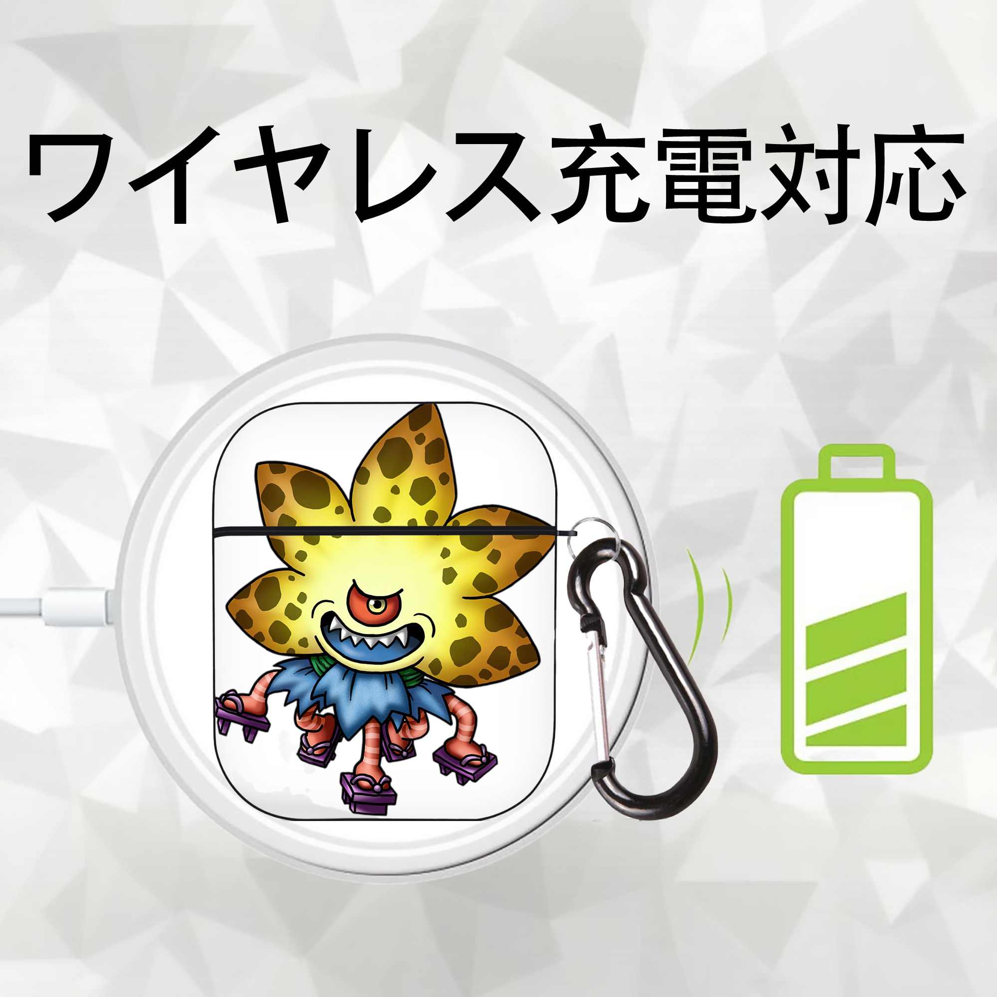 ドラゴンクエスト Doragon Kuesuto Dragon Quest AirPods 第2世代保護ケース ハードシェル ブラック 耐衝撃・防指紋・カラビナ付き
