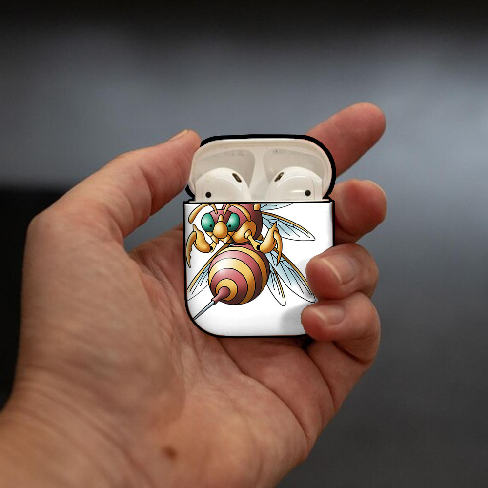 ドラゴンクエスト Doragon Kuesuto Dragon Quest AirPods 第2世代保護ケース ハードシェル ブラック 耐衝撃・防指紋・カラビナ付き