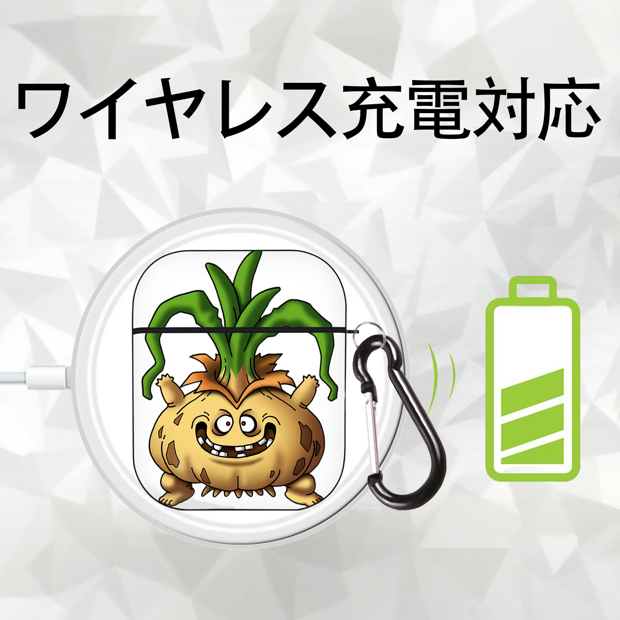 ドラゴンクエスト Doragon Kuesuto Dragon Quest AirPods 第2世代保護ケース ハードシェル ブラック 耐衝撃・防指紋・カラビナ付き