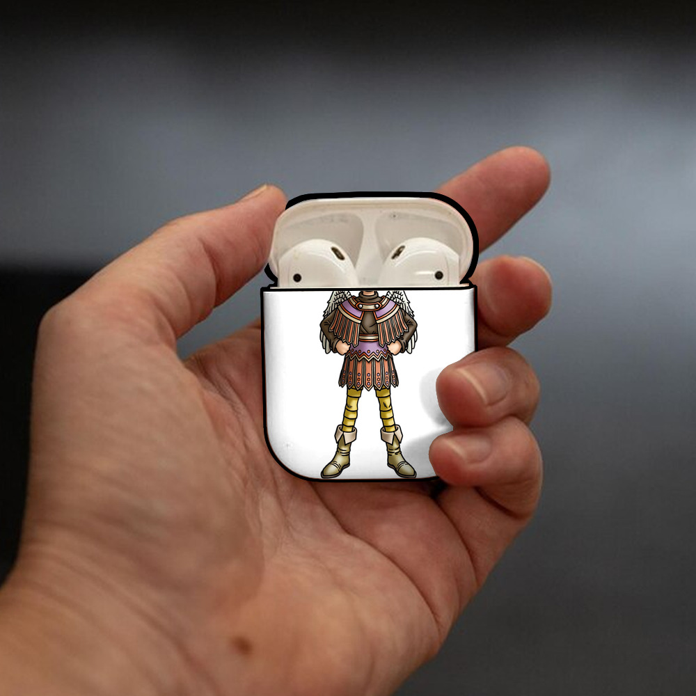 ドラゴンクエスト Doragon Kuesuto Dragon Quest AirPods 第2世代保護ケース ハードシェル ブラック 耐衝撃・防指紋・カラビナ付き