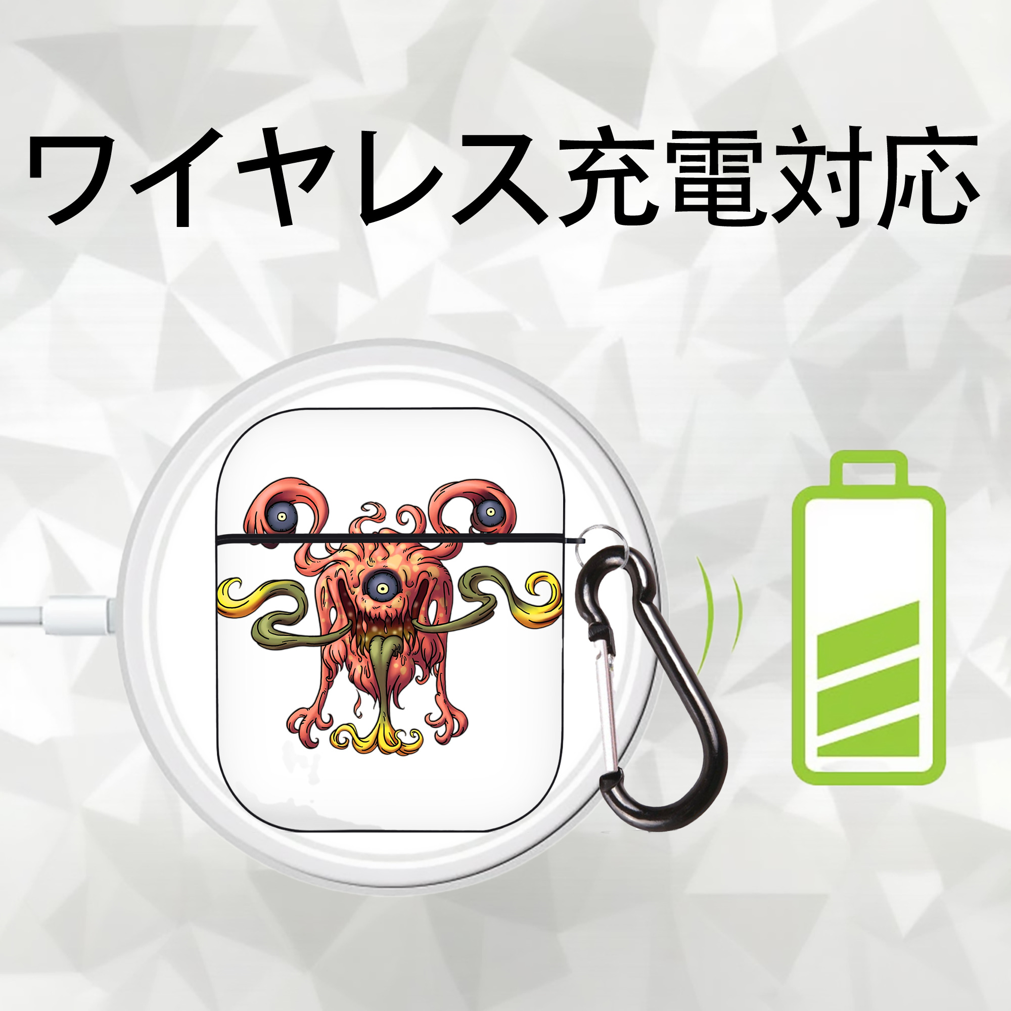 ドラゴンクエスト Doragon Kuesuto Dragon Quest AirPods 第2世代保護ケース ハードシェル ブラック 耐衝撃・防指紋・カラビナ付き