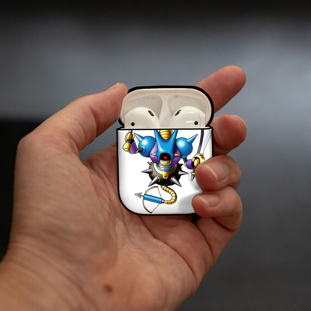 ドラゴンクエスト Doragon Kuesuto Dragon Quest AirPods 第2世代保護ケース ハードシェル ブラック 耐衝撃・防指紋・カラビナ付き