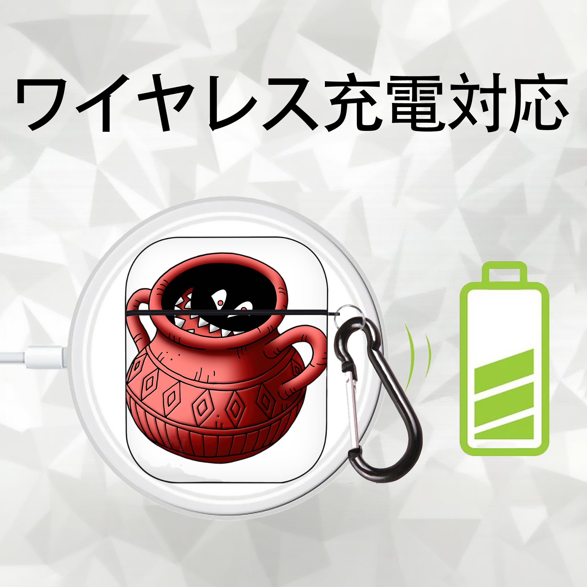 ドラゴンクエスト Doragon Kuesuto Dragon Quest AirPods 第2世代保護ケース ハードシェル ブラック 耐衝撃・防指紋・カラビナ付き