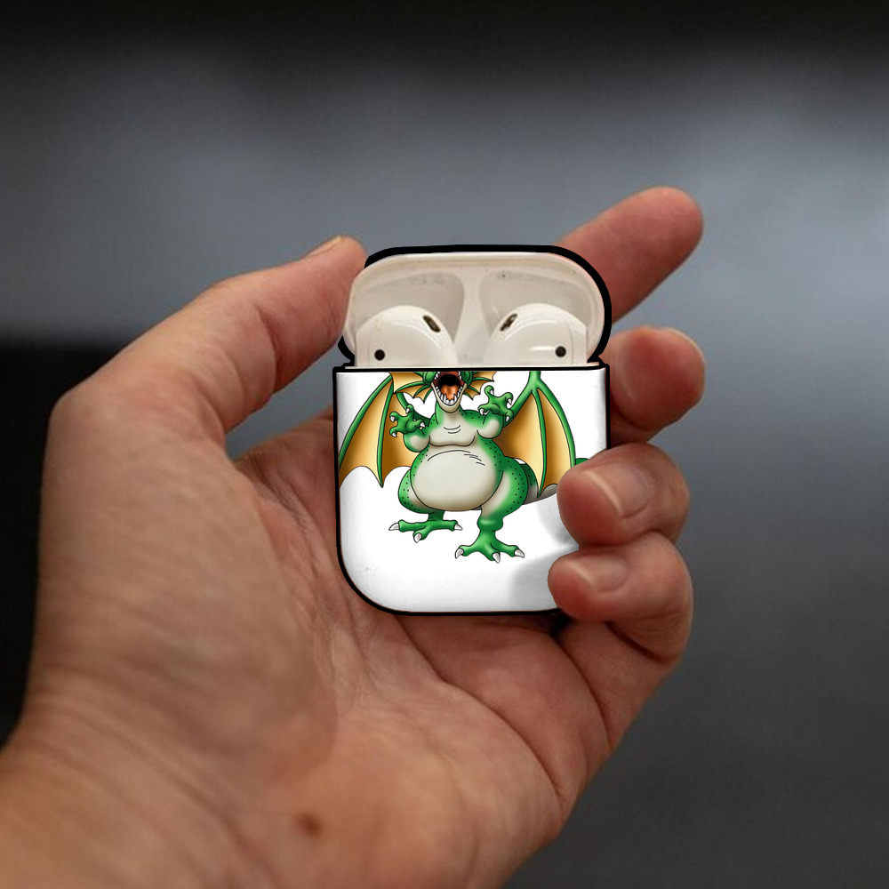 ドラゴンクエスト Doragon Kuesuto Dragon Quest AirPods 第2世代保護ケース ハードシェル ブラック 耐衝撃・防指紋・カラビナ付き