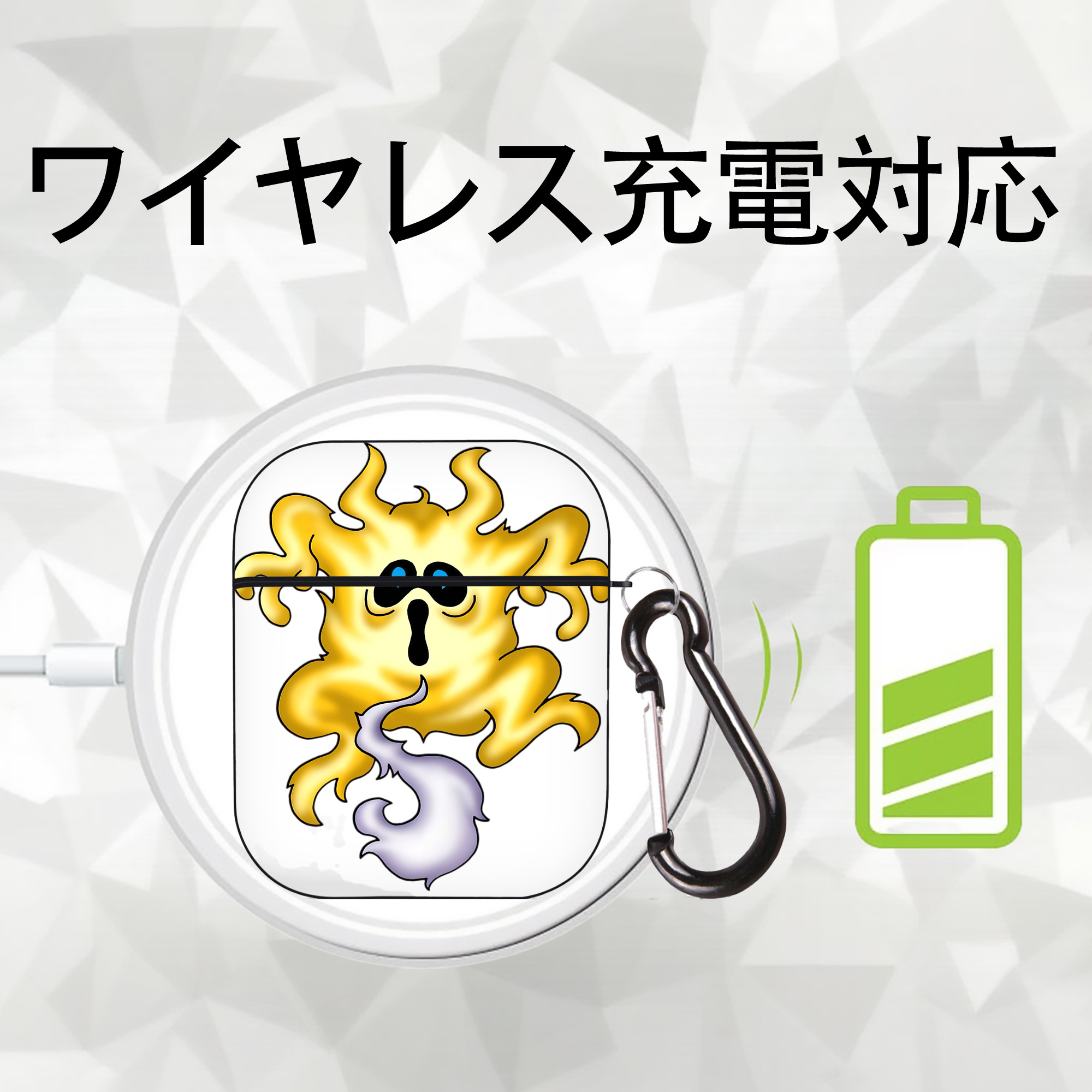ドラゴンクエスト Doragon Kuesuto Dragon Quest AirPods 第2世代保護ケース ハードシェル ブラック 耐衝撃・防指紋・カラビナ付き