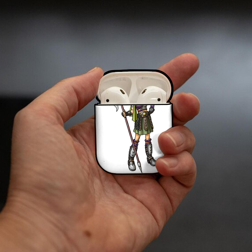 ドラゴンクエスト Doragon Kuesuto Dragon Quest AirPods 第2世代保護ケース ハードシェル ブラック 耐衝撃・防指紋・カラビナ付き