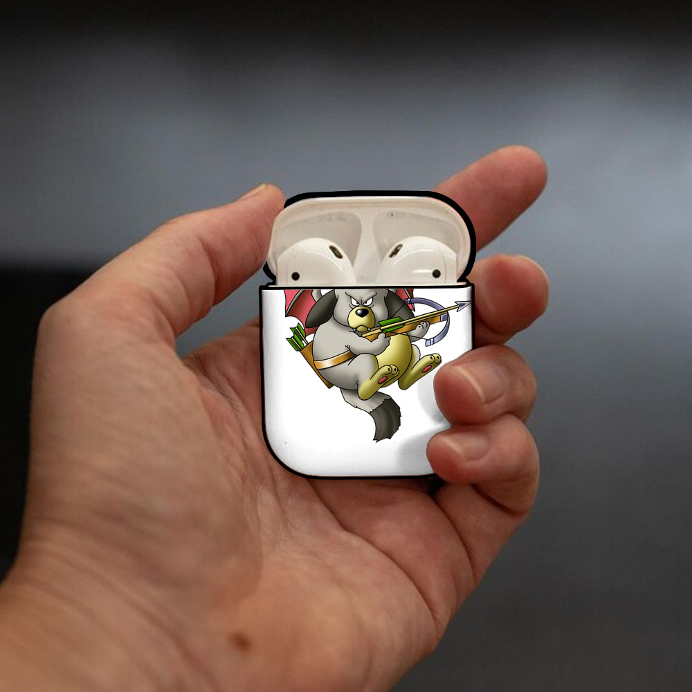ドラゴンクエスト Doragon Kuesuto Dragon Quest AirPods 第2世代保護ケース ハードシェル ブラック 耐衝撃・防指紋・カラビナ付き