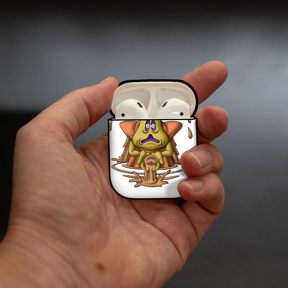 ドラゴンクエスト Doragon Kuesuto Dragon Quest AirPods 第2世代保護ケース ハードシェル ブラック 耐衝撃・防指紋・カラビナ付き