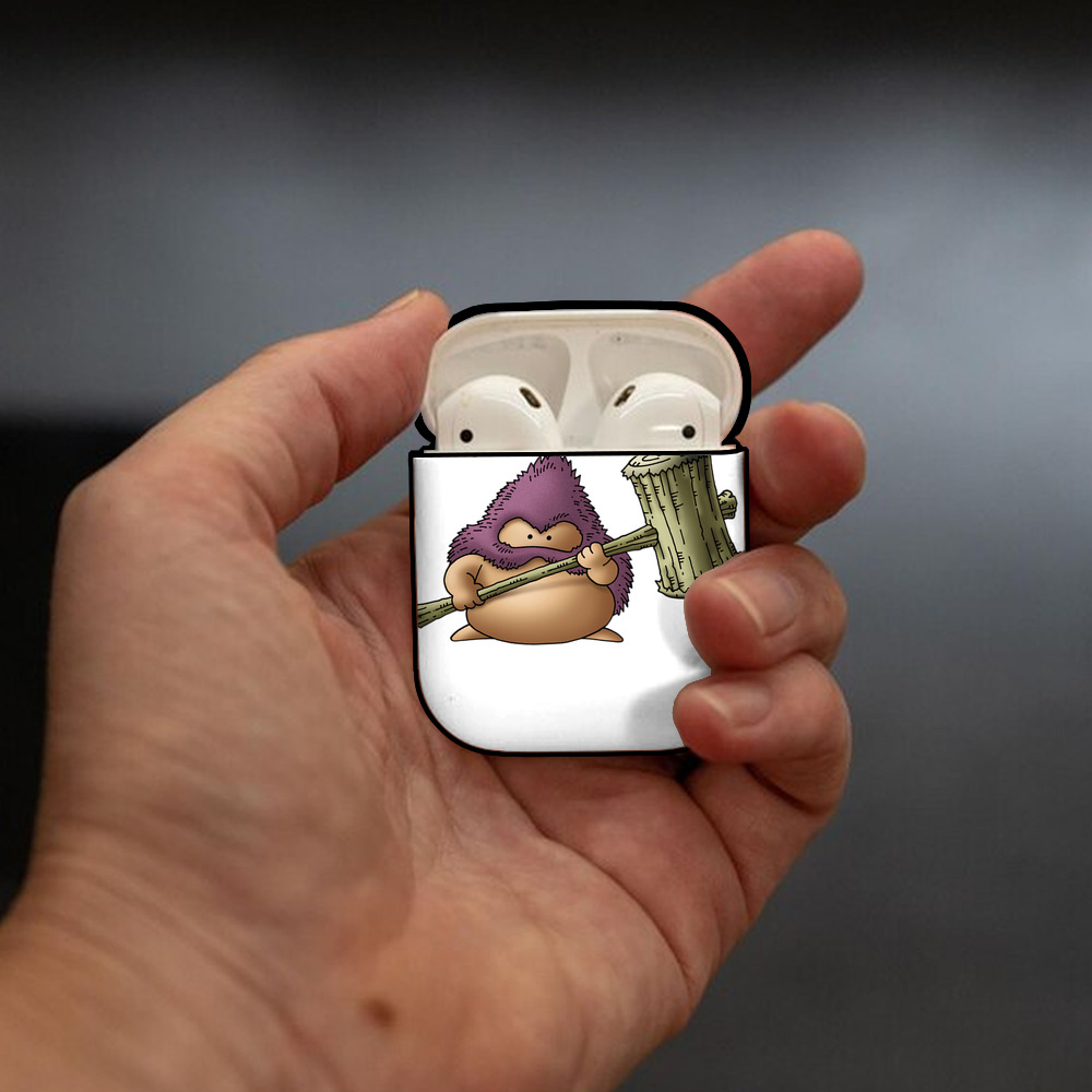 ドラゴンクエスト Doragon Kuesuto Dragon Quest AirPods 第2世代保護ケース ハードシェル ブラック 耐衝撃・防指紋・カラビナ付き