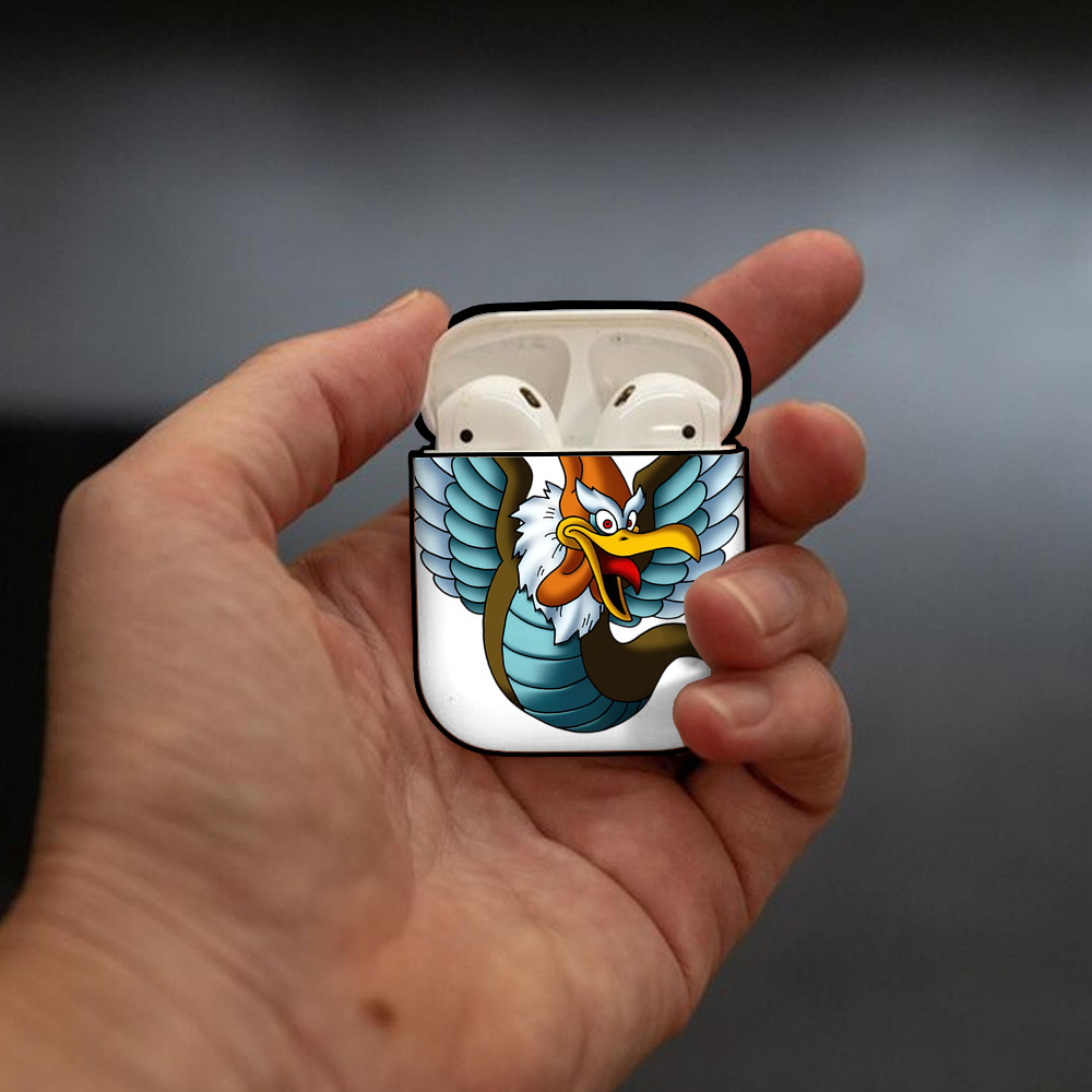 ドラゴンクエスト Doragon Kuesuto Dragon Quest AirPods 第2世代保護ケース ハードシェル ブラック 耐衝撃・防指紋・カラビナ付き