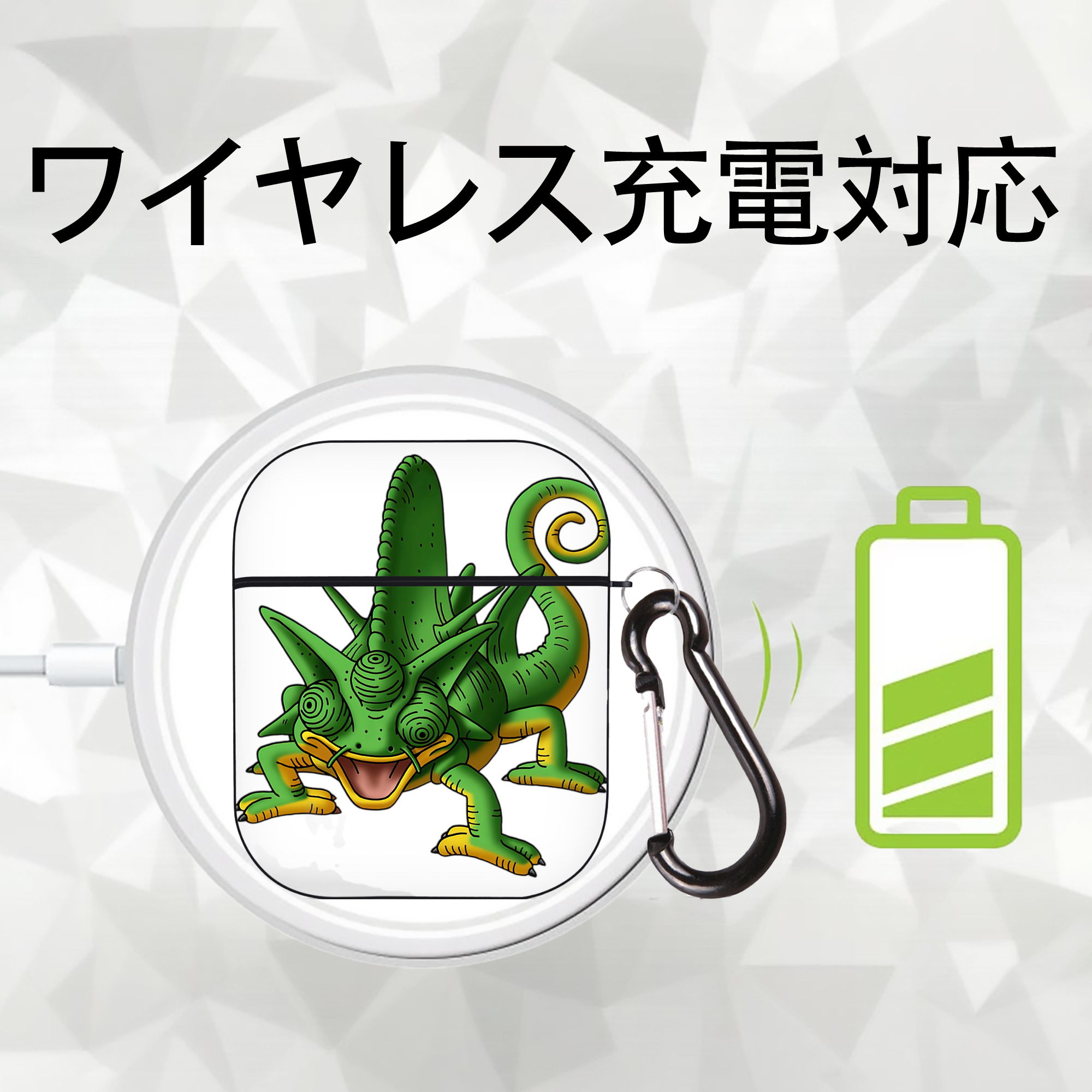 ドラゴンクエスト Doragon Kuesuto Dragon Quest AirPods 第2世代保護ケース ハードシェル ブラック 耐衝撃・防指紋・カラビナ付き